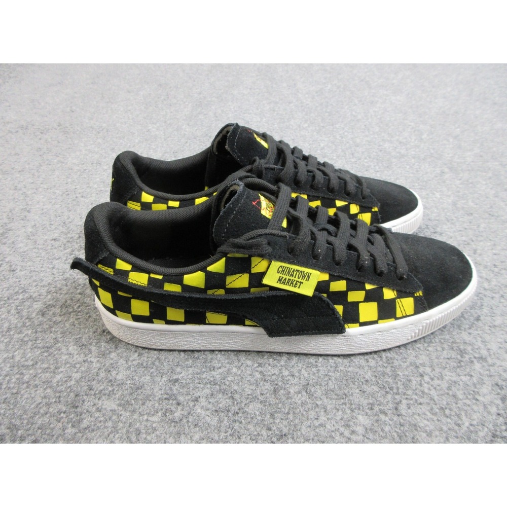 Puma Chinatown Market Shoes Mens Size 9.5‎ Black Yellow Checkered Sneaker
